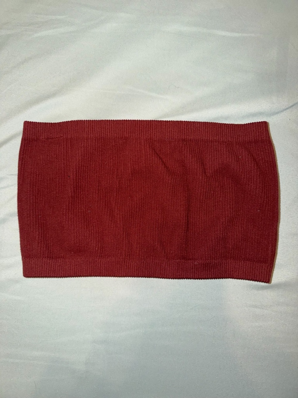 Classic Ribbed Red Tube Crop Top - Women
